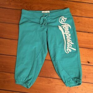 Aeropostale Y2K Sz Jrs M Teal Turquoise Cropped Joggers